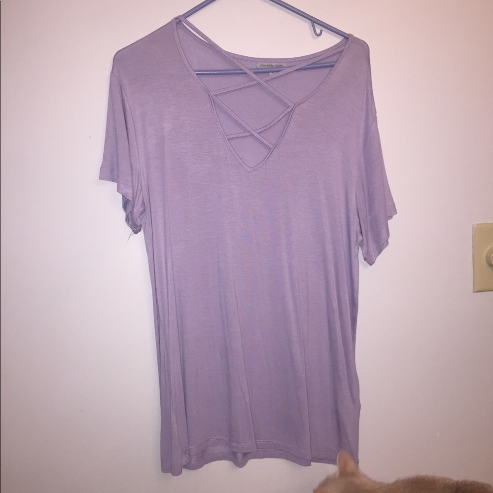 light purple flowy tee
